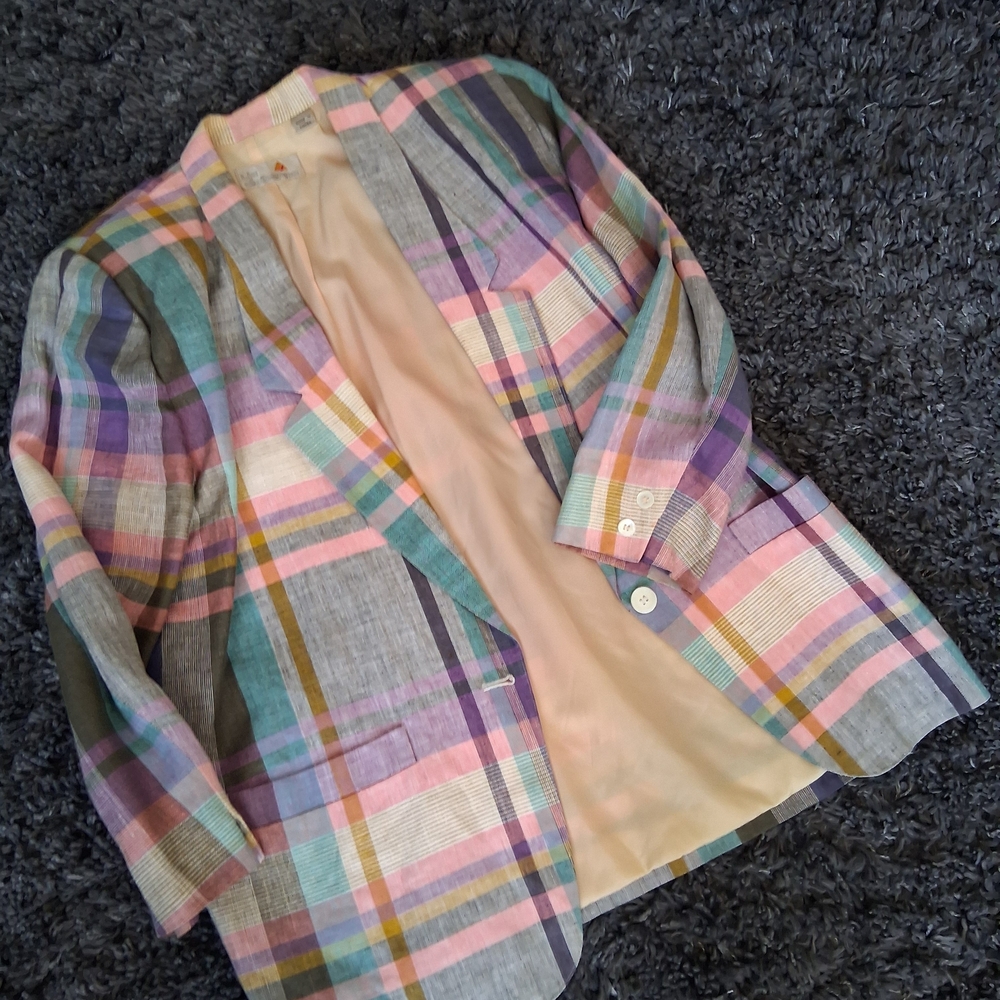 Liz Claiborne Pastel Plaid Blazer